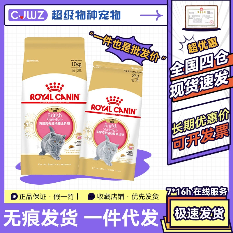 Royal Cat корм BSK38/2 кг Британская короткошерстная кошка для котят питание волосы жабры штапель корм 10 кг
