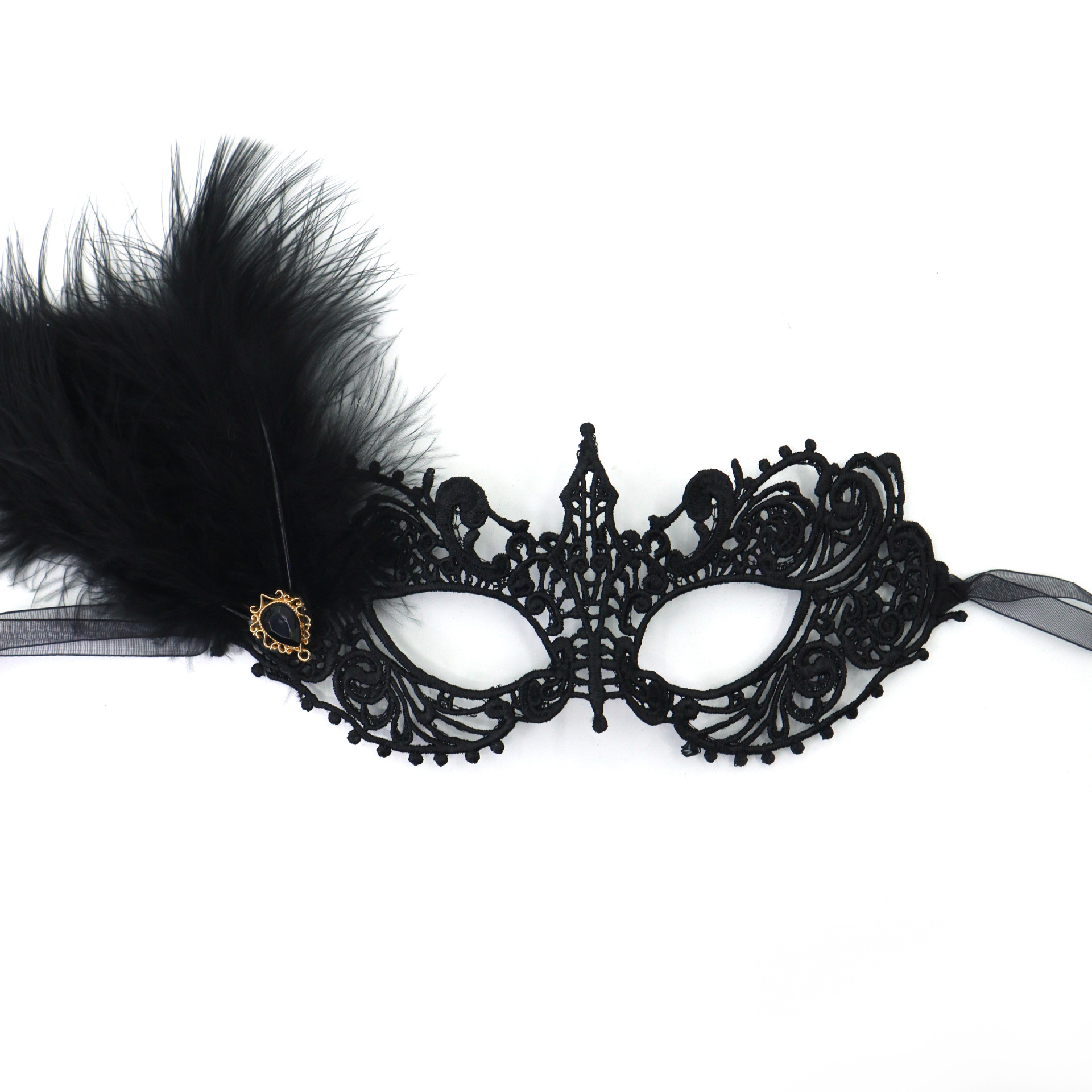 Carnaval máscara de encaje Halloween baile universitario máscara de encaje lateral plumas sexy misterios props de fiesta