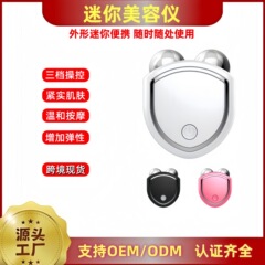 跨境升级款迷你瘦脸仪双滚轮按摩仪便携式导入仪双头微电流美容仪