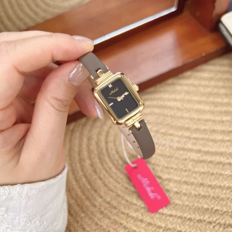 Simple Millisa Gold Watch Small and Compact Retro New Rectangular Cross-Border Light Luxury Belt Watch for Women