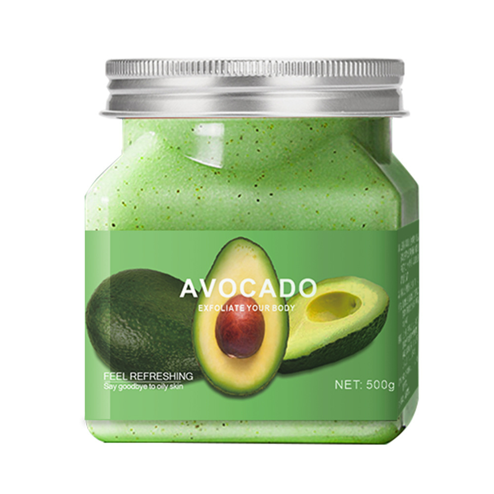 Exfoliante corporal de aguacate, exfoliación facial con ácido de frutas, piel de gallina, versión en inglés, comercio exterior transfronterizo al por mayor