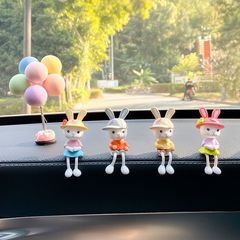 Cute, Instagram-worthy, and heartwarming mini rabbit car ornaments—popular online, creatively designed car interior decor items. Large-sized car accessories.