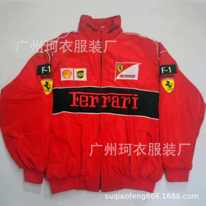 Пуховик Ferrari oversize, хлопковый с наполнителем пух/перо, европейский зимний стиль