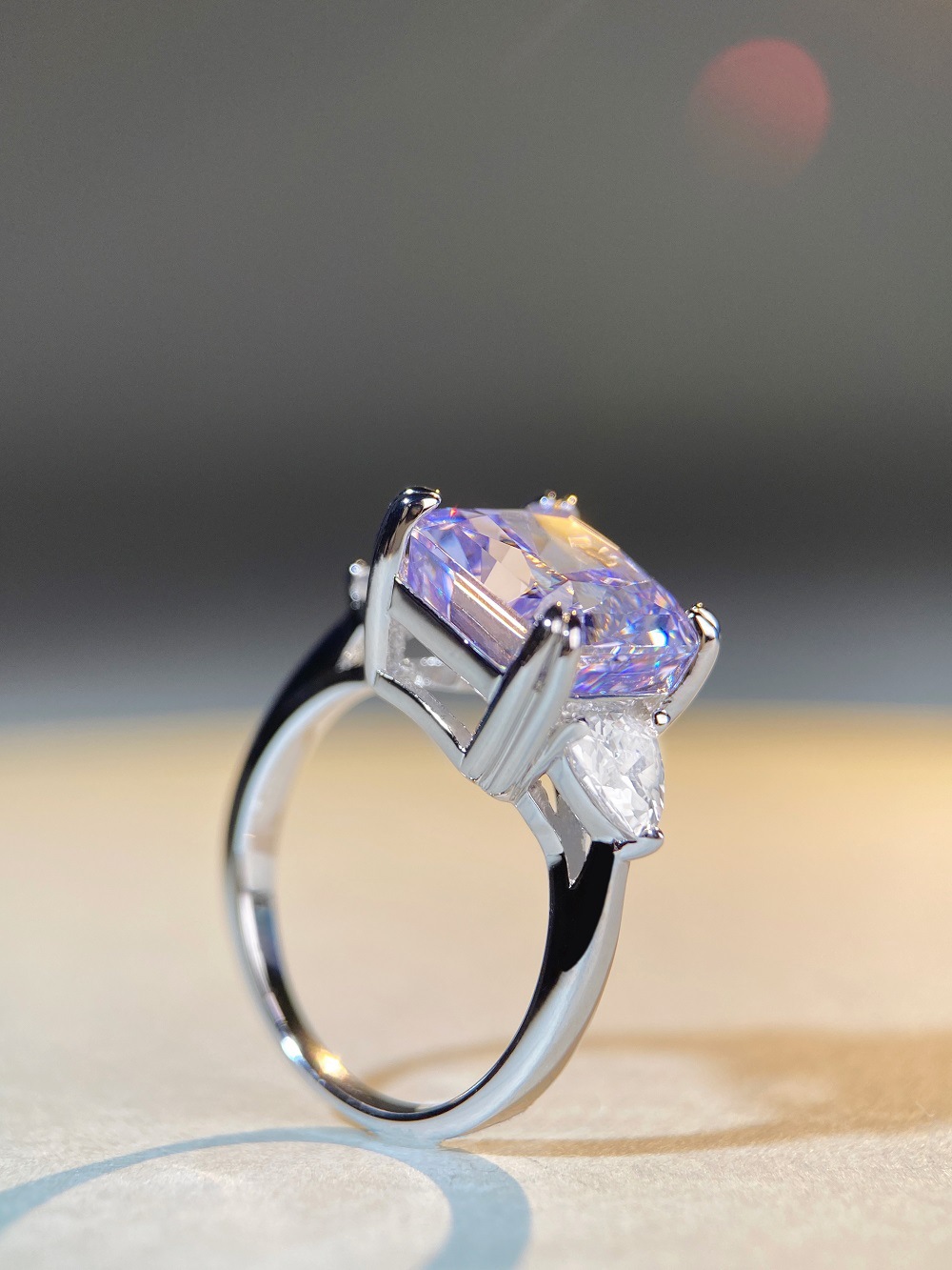 Fashion Geometric Sterling Silver Inlay Zircon Rings 1 Piece