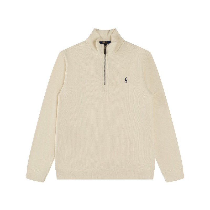 跨境拉夫劳伦Ralph Lauren 刺绣小马标半拉链高领长袖针织卫衣|undefined