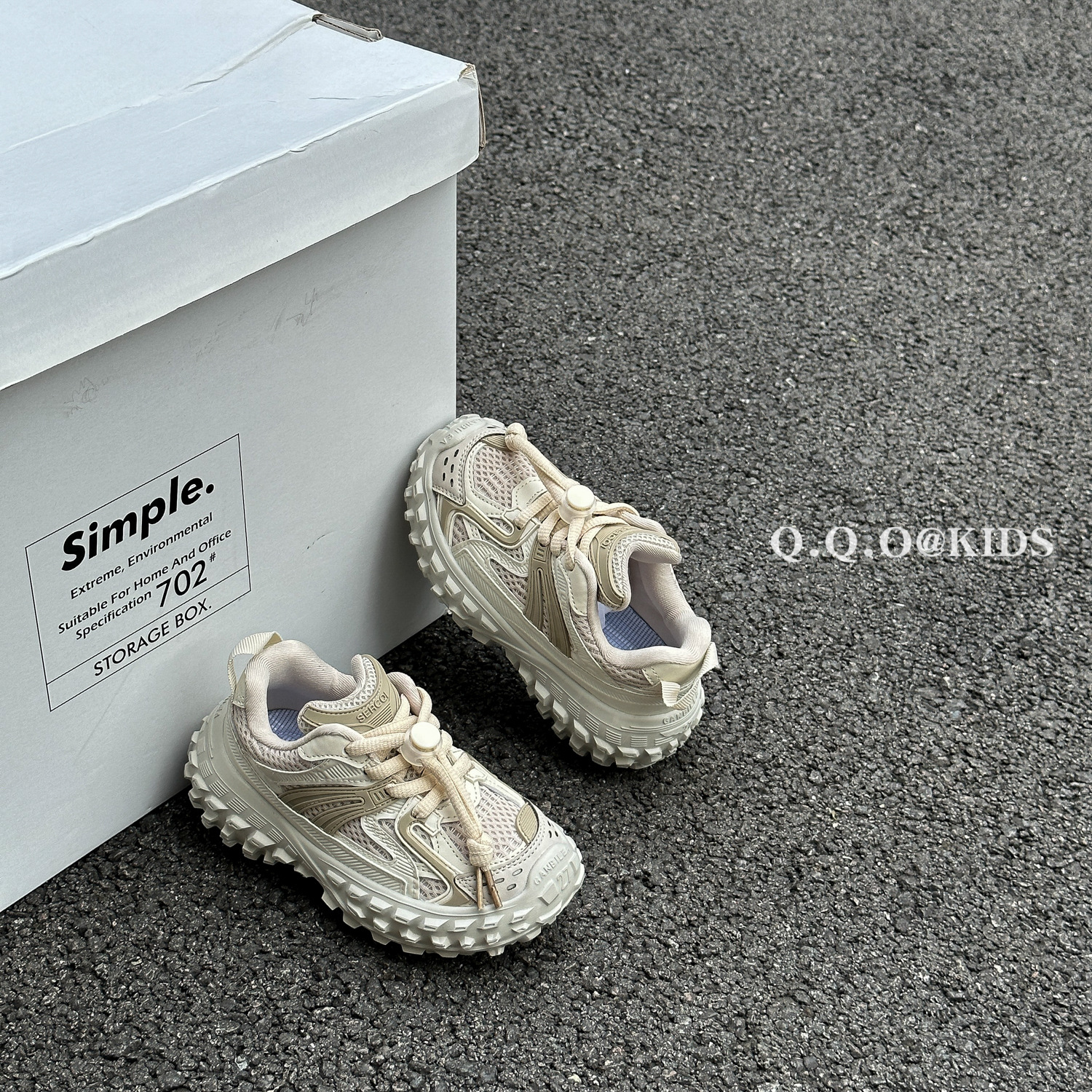 QQO Kinderschoenen 2023 Herfst Nieuwe Jongens Mode Tucker Tire Schoenen Antislip Sportschoenen Meisjes Papa schoenen_voghion.com