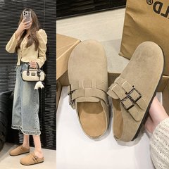 季節のホットタイプの包頭半スリッパの女性2025春夏の新型の外着は快適です。