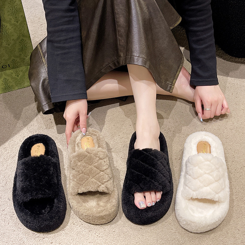 demi-season keep warm women's slippers platform