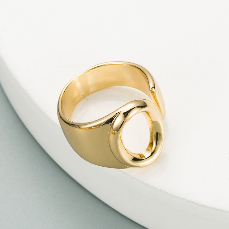 fashion copper plated English alphabet open ring