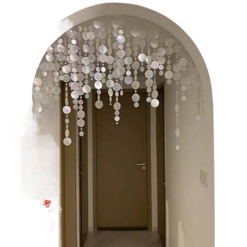 法式门帘梦幻贝壳婚礼道具圆片装饰隔断挂帘串珠珍珠舞台珠帘浪漫|undefined