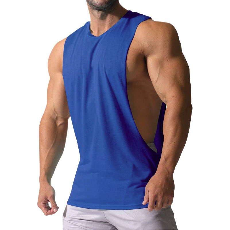 Европейский и американский трансграничный новый летний мужской жилет с широкими плечами, однотонный спортивный боковой жилет с большим разрезом, Свободный жилет без рукавов