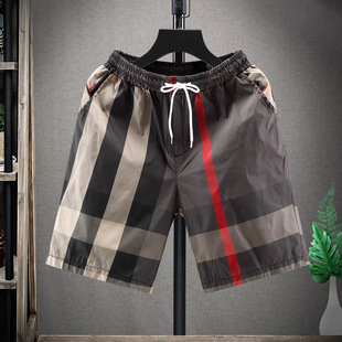 Summer Running Casual Shorts Men's Lightweight All-match Plaid Five-point Pants Fashionable Quick-drying Sports Pants