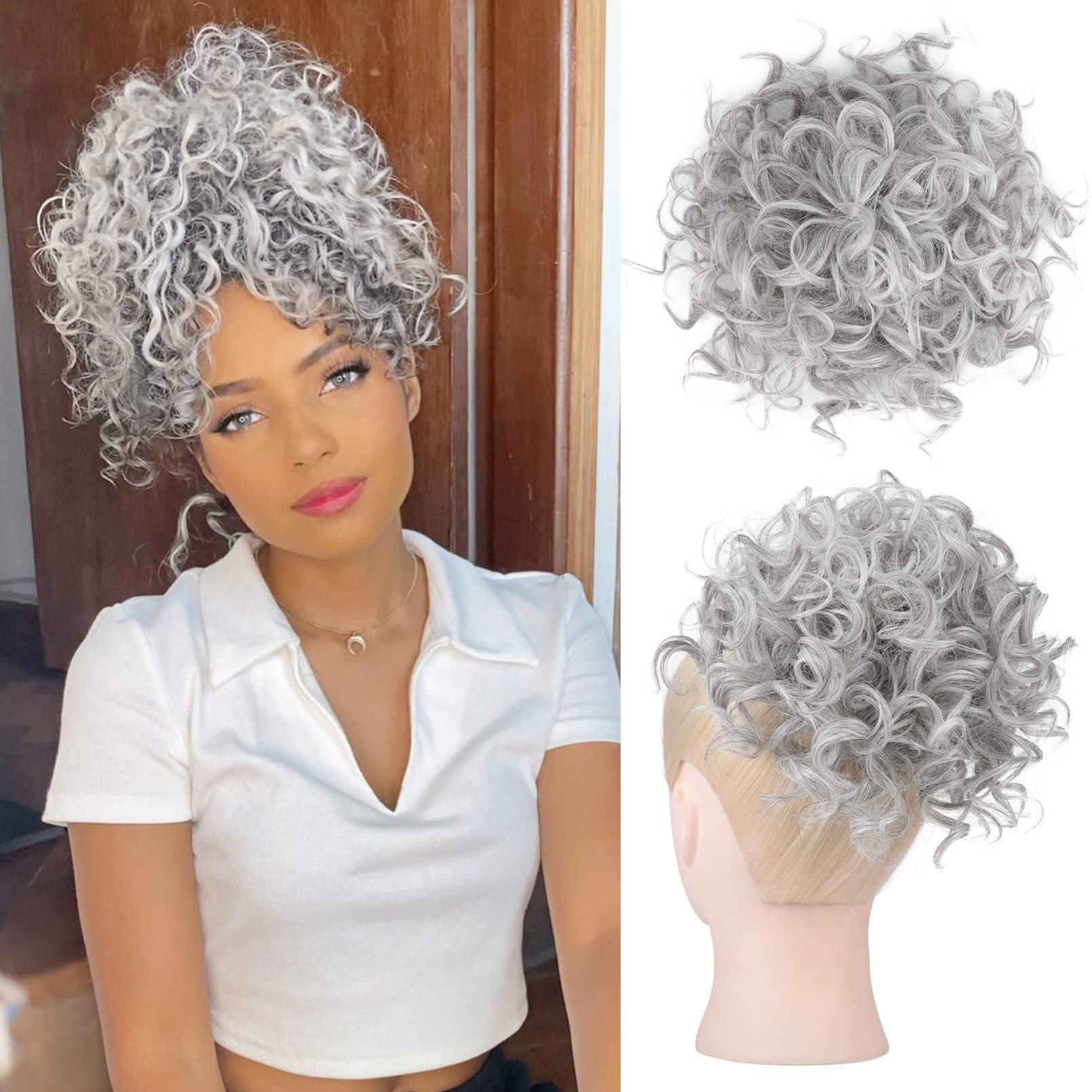 Women's Gender Casual Style Women's Casual Street High Temperature Wire Ball Head Wig Grip