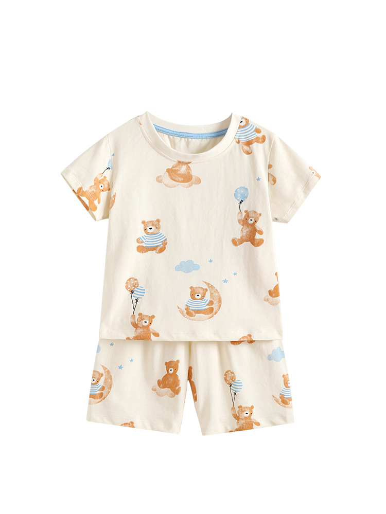 Malwee transfronterizo de niños dos piezas de verano nuevo estilo europeo y americano de niños de media edad camiseta de cuello redondo casual guapo conjunto de niños