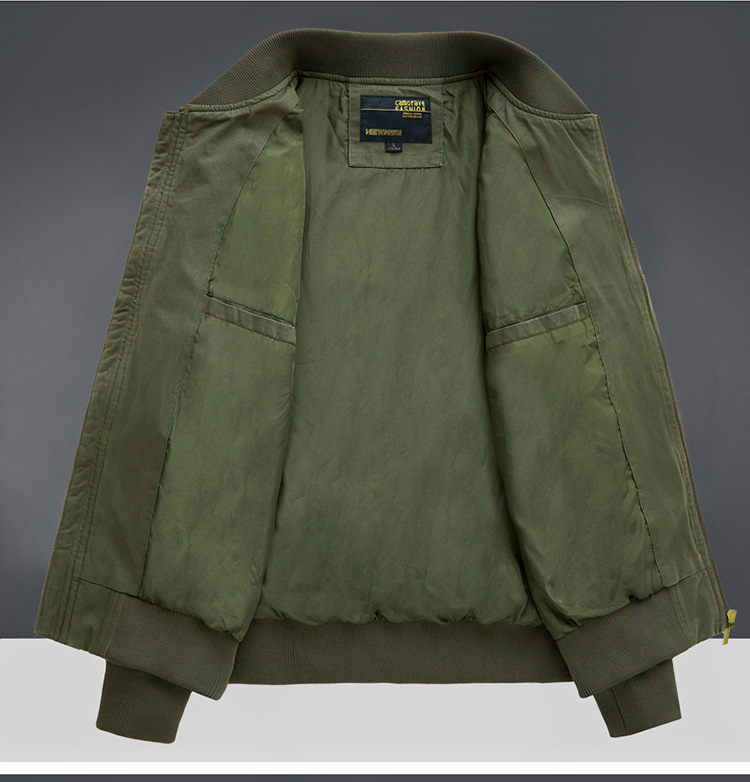 Men's Clothing 2024 new pure cotton pilot jacket men's spring and autumn loose large size men's baseball uniform workwear jacket thin_voghion.com