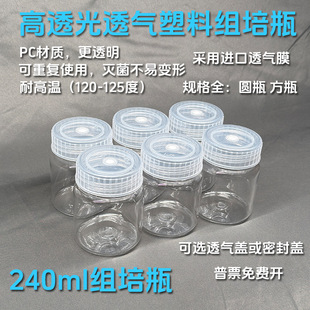 组培瓶塑料耐高温高压高透光PC材质植物组培专用瓶240ml进口气膜-阿里巴巴