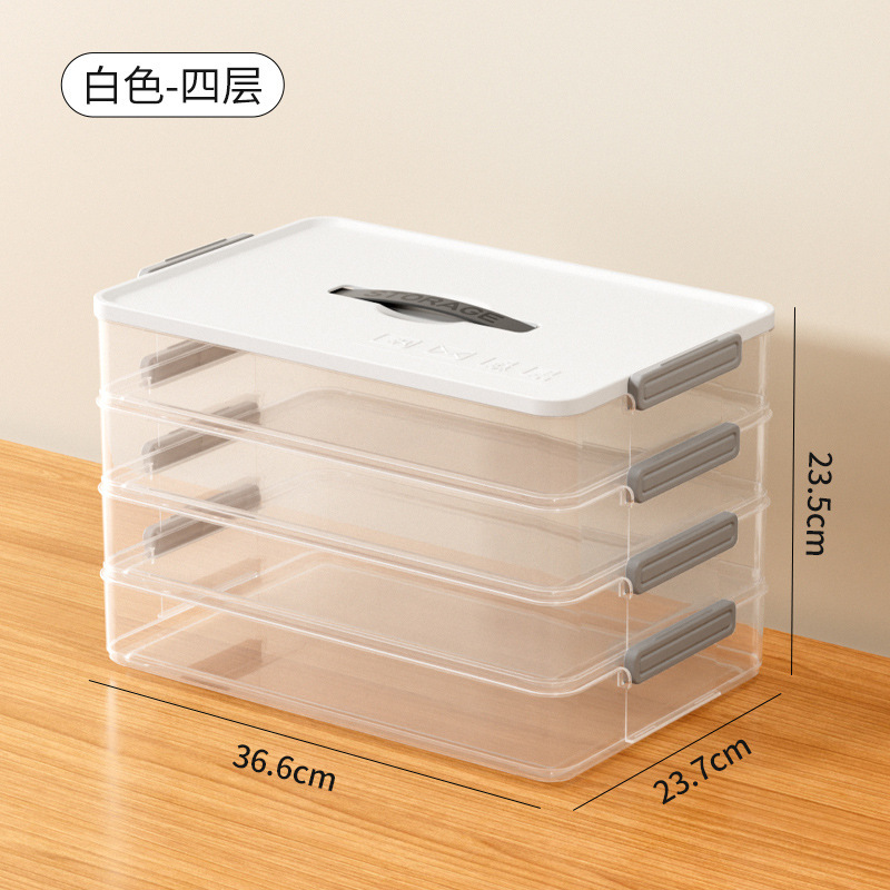 Caja de almacenamiento de recopilación de datos de oficina en el hogar caja de almacenamiento multifuncional de varios documentos caja de almacenamiento de archivos transparentes A4