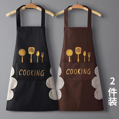男女時尚新款工作圍腰家用廚房做飯可擦手防水防油圍裙可印logo