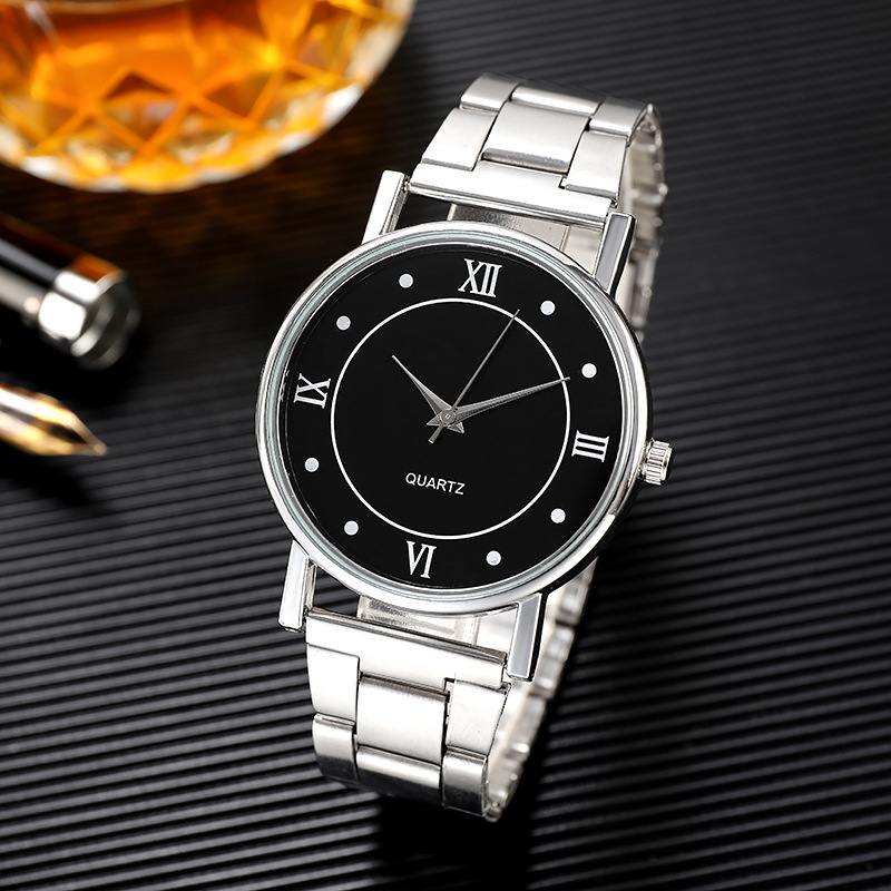 2022 correa de acero transfronteriza reloj de cuarzo para hombres y mujeres reloj de negocios Delgado casual de negocios para hombres fábrica en stock al por mayor