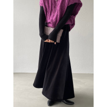 江左 一条过冬！加绒复古丝绒半身裙冬高级感垂感a字大摆伞裙6370
