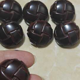 厂家生产手工编织真皮纽扣 高档大衣皮衣线缝牛皮纽扣