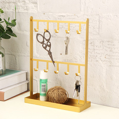 桌面門口掛鑰匙架置物架耳飾頭繩手鍊化妝首飾收納盒飾品耳環托盤