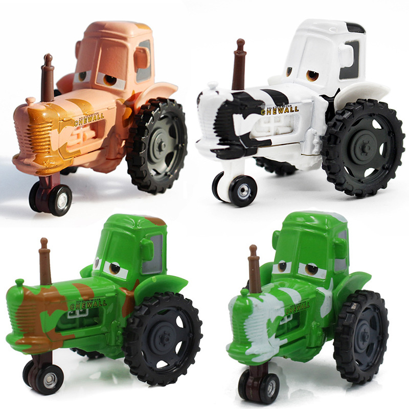 汽车总动员绿色奶白小牛拖拉机儿童合金卡通仿真玩具模型生日礼物