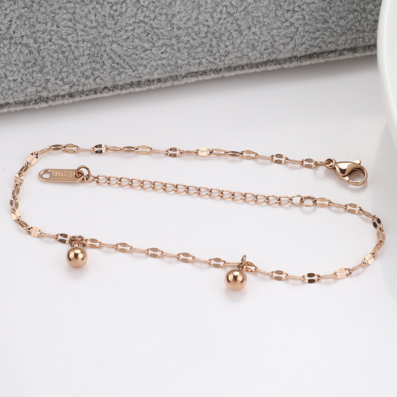 Simple Style Round Stainless Steel Women's Anklet display picture 4