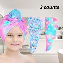H 13824 Ultra-soft Kids Hair Drying Towel ��ϸ��ά�����ɷ�ñ