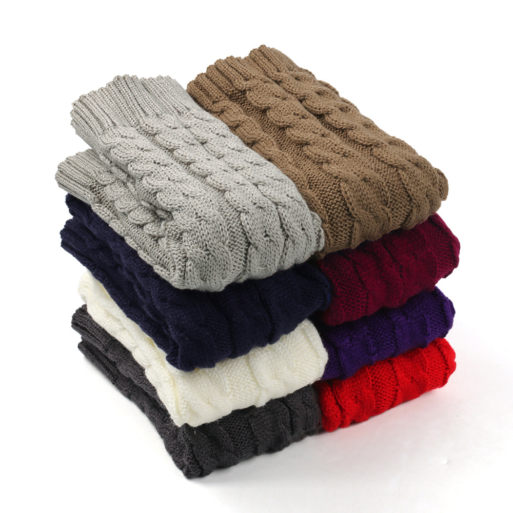 Damen-Beinlinge, Knöchel, Winter, warm, Stretch, gestrickt, Slouch, Thermo-Damen, dicke Wollmanschetten, Hanfstiefelsocken, schwarz-weiße Gamasche – Detail 15