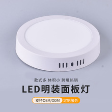 led明装面板灯6W12W圆形厨房过道免开孔明装面板筒灯节能护眼灯