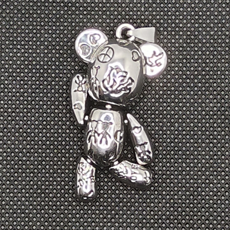 Actionable Violent Bear Necklace Hip Hop Men's Punk Couple Sweater Chain Women's Crowd Hoodie Pendant Trendy_voghion.com