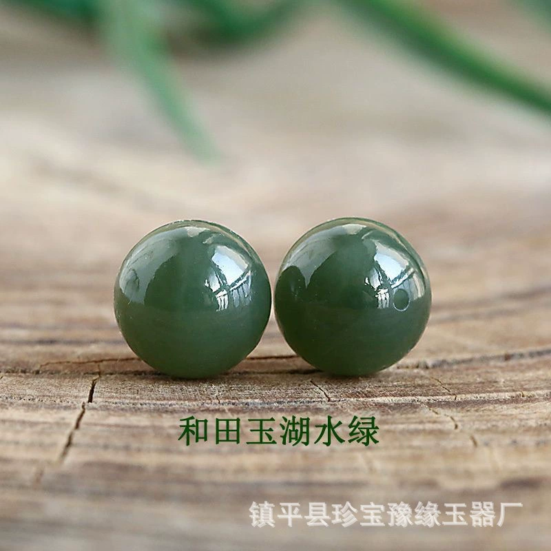 Round beads jade, bracelet, accessory, three colors, through hole