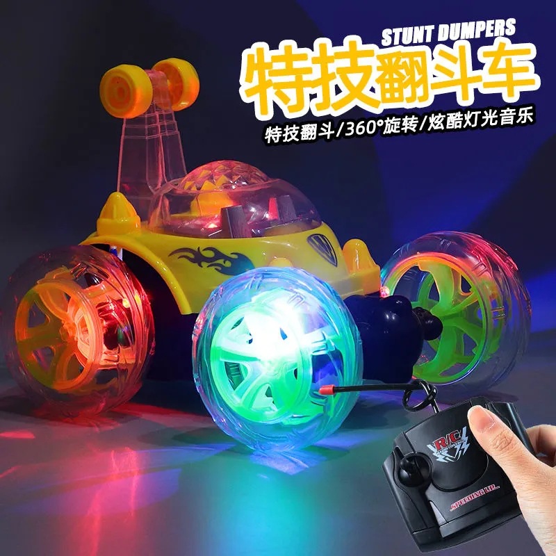 Stall Hot Selling Children's Remote Control Acrobatic Rolling Flipping Truck Charging Off-Road Remote Control Car Model Boy Toy Wholesale