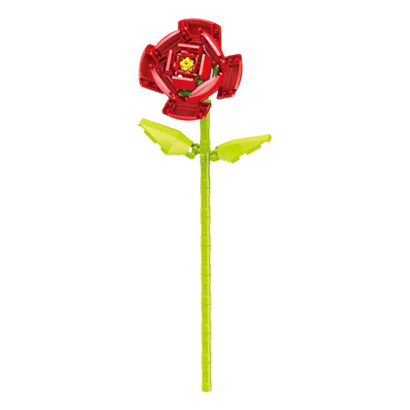 钻马积木花永生花束抱抱桶仿真花小颗粒积木DIY玩具七夕女生礼物|undefined