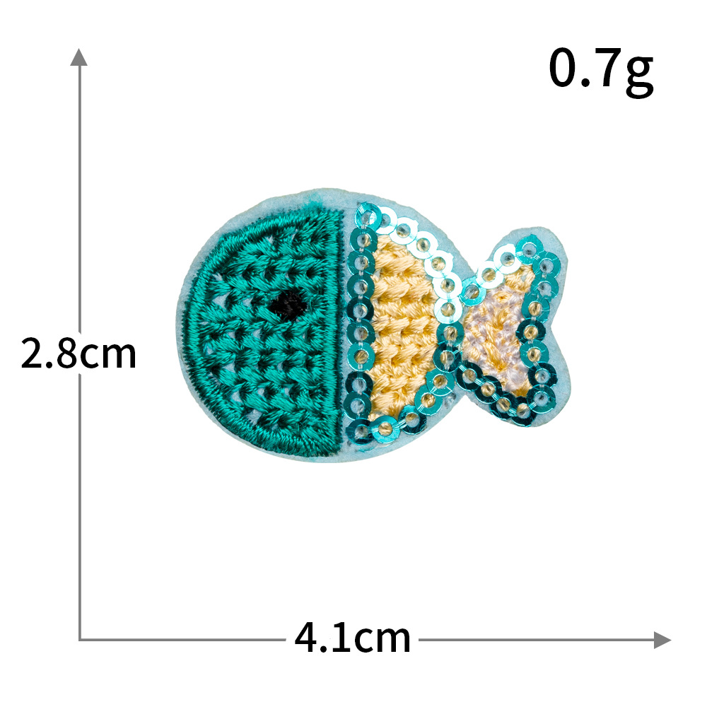 Bordado por computadora de tamaño pequeño, abeja, mariposa, pez, velero, bordado, pegatinas de tela, ropa sin costura, parches rotos, accesorios de ropa