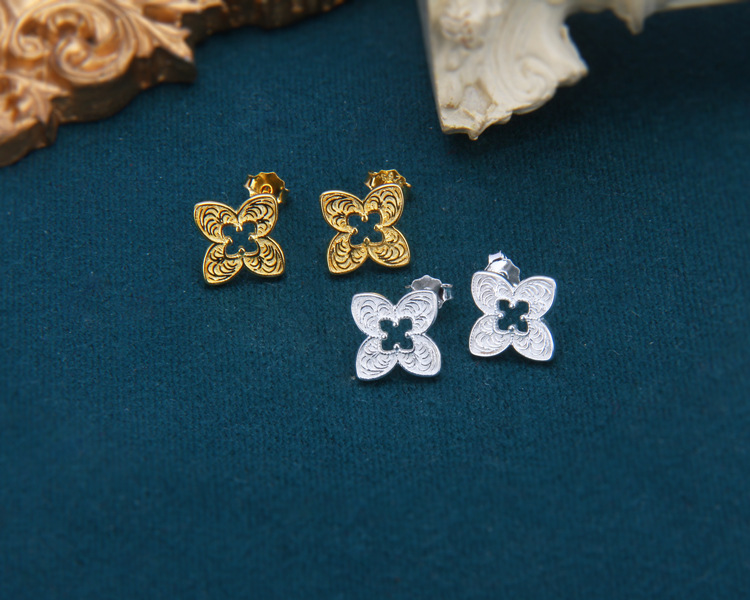 3g Weight 925 Sterling Silver Ear Needle Material 1 Pair Gold Plated 925 Sterling Silver Solid Color Ear Studs