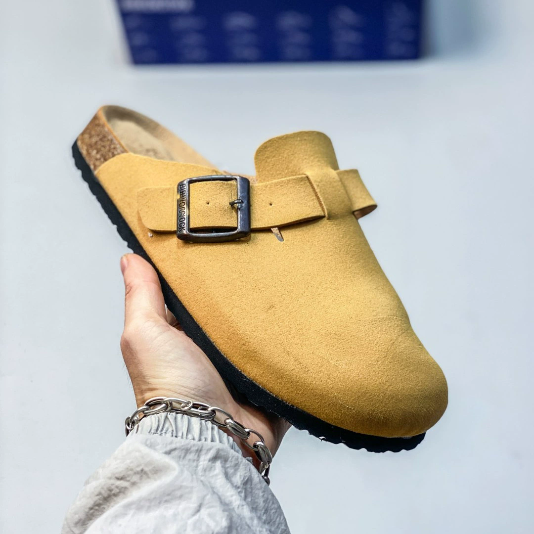 Высококачественные полуподкованные сандалии BK London серии Birkenstock для мужчин и женщин, однотонная пробковая толстая подошва нескользящая универсальная повседневная обувь