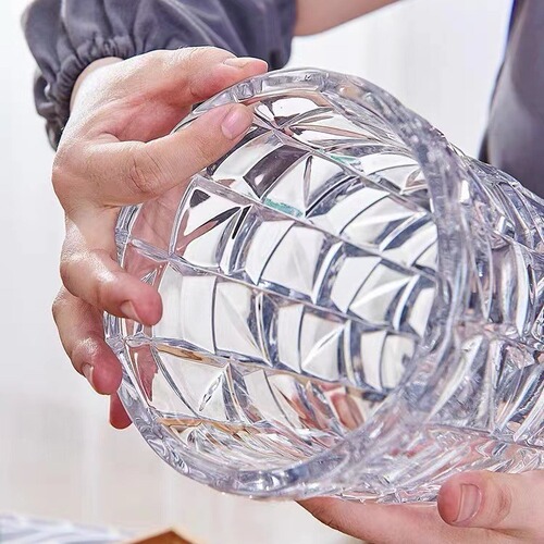 Nordic glass vase transparent creative large living room flower arrangement lily rich bamboo flowers home table decorations