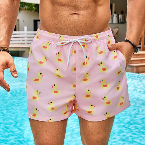 Men's beach pants, outerwear shorts, summer surfing shorts, quarter pants, swimming quick-drying digital print