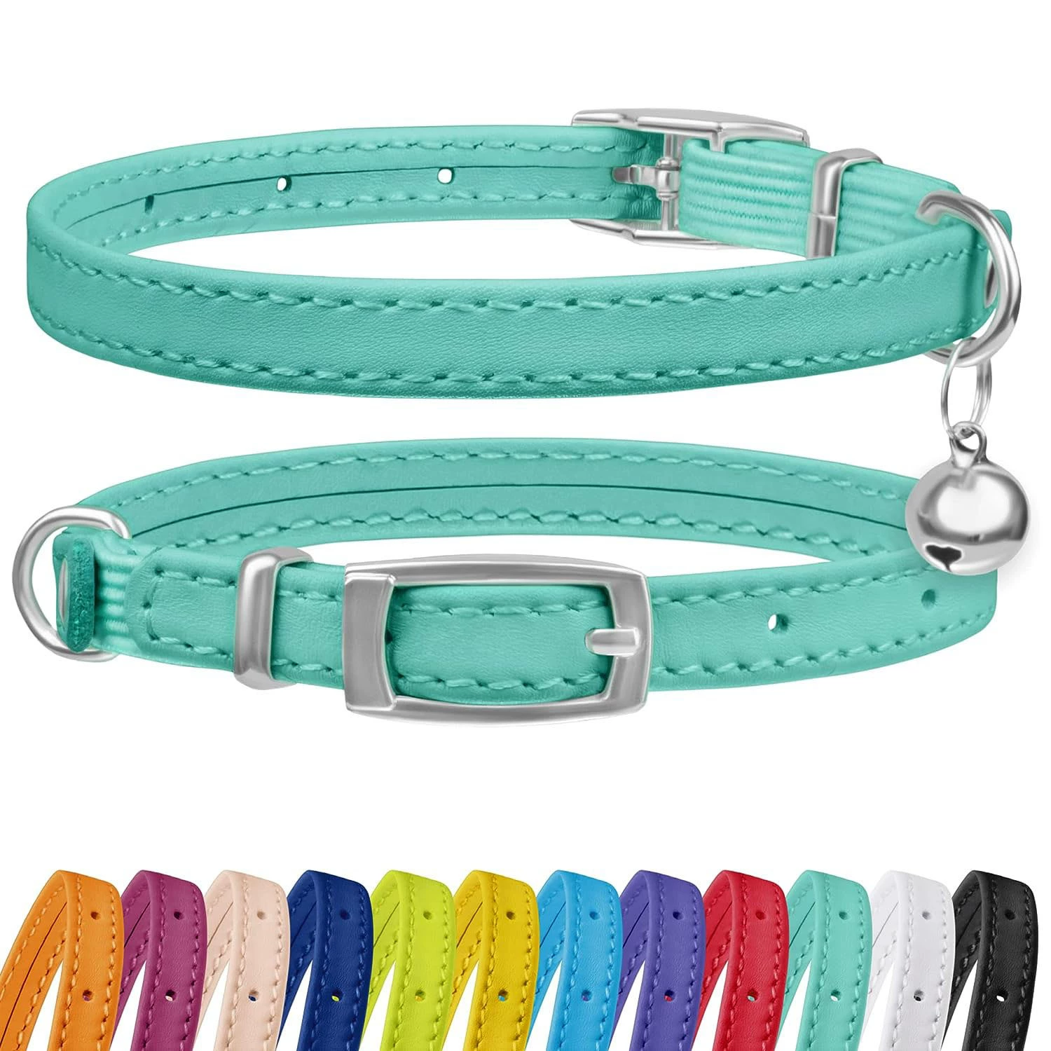 Трансграничное простое кольцо на шею кошки с колокольчиком из одного слова в стиле карамельного цвета ошейник для домашних животных модное кожаное кольцо на шею собаки