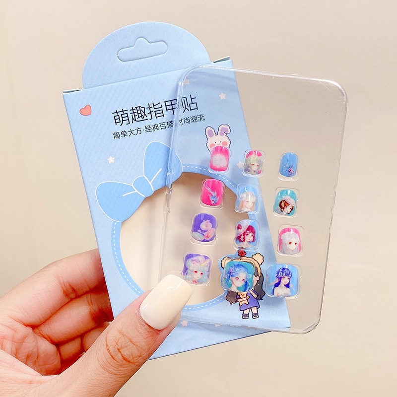 Niños parches de uñas super lindas chicas lindas usan pegatinas de dibujos animados de uñas seguras desmontables parches de uñas al por mayor image 162