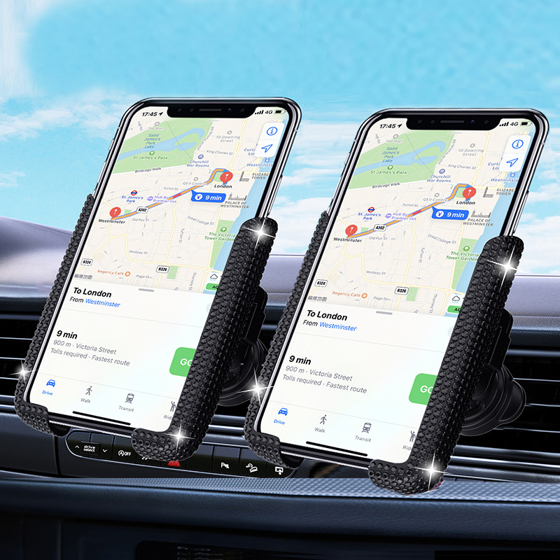 Yeni elmas kaplı araba hava çıkışı cep telefonu tutucu toptan araba navigasyon tutucu kadınlar için yerçekimi cep telefonu tutucu