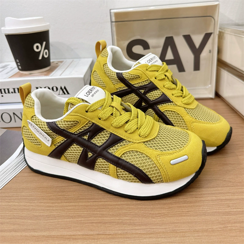 Sneakers, universal white shoes, footwear, Korean style, genuine leather, 6cm