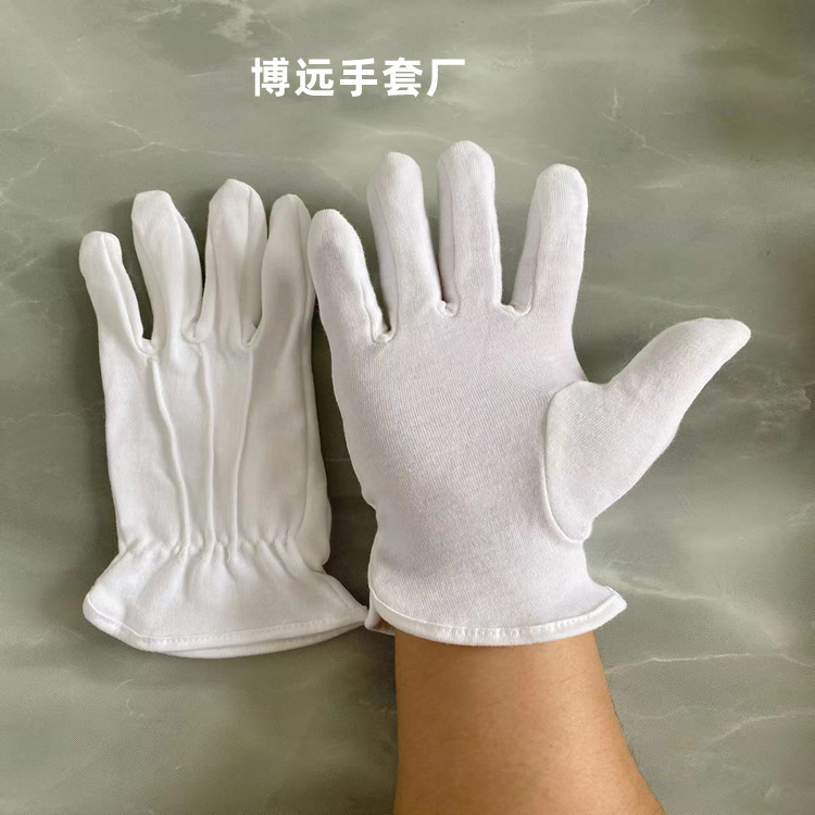 厂家直销防静电棉手套三筋纯棉手套礼仪指挥文玩防滑手套