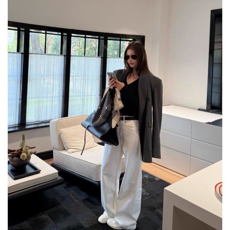 Town Store Series Selvedge Denim 2.0 Version Jeans for Women Autumn Red Edge Cloth Narrow Seal