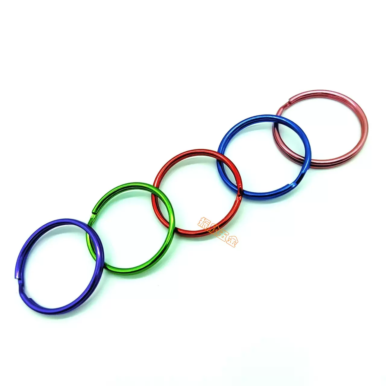 厂家直销电泳彩色钥匙圈光圈蓝绿红紫粉色钥匙扣彩色铁圈饰品配件