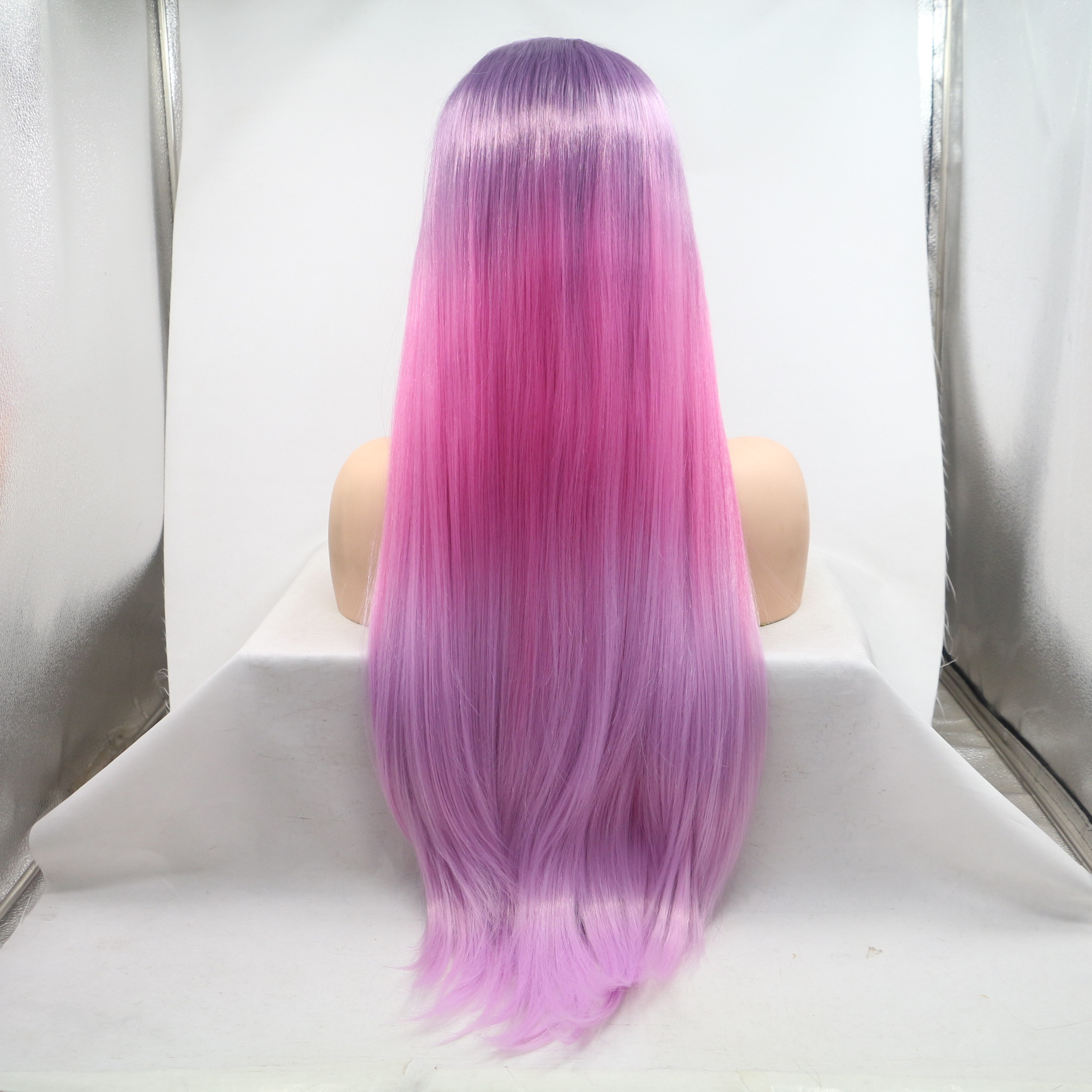 NEWLOOK pelucas europeas y americanas rizos largos frente encaje moda nueva pelucas transfronterizas color gradiente