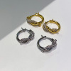 Retro brand sophisticated earrings, Korean style, micro incrustation