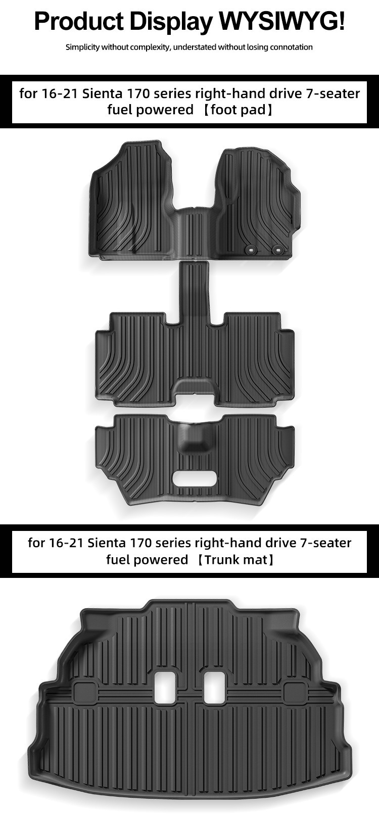 Suitable for 16-21 Toyota Sienta 170 Car Floor Mats, Full Tpe Floor Mats, Special Car Floor Mats, Cross-Border